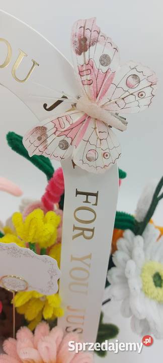 Flower box z kwiatami z drucików chenilowych dolnośląskie Trzebnica