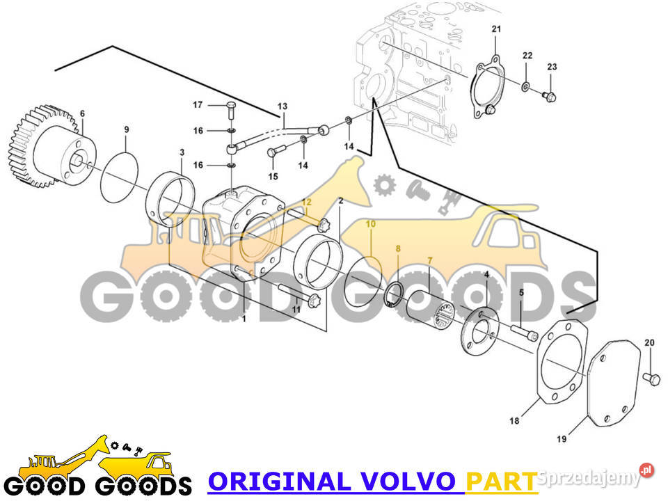 VOLVO PRZYSTAWKA POMPY HYDRAULICZNEJ 21250587 Władysławów