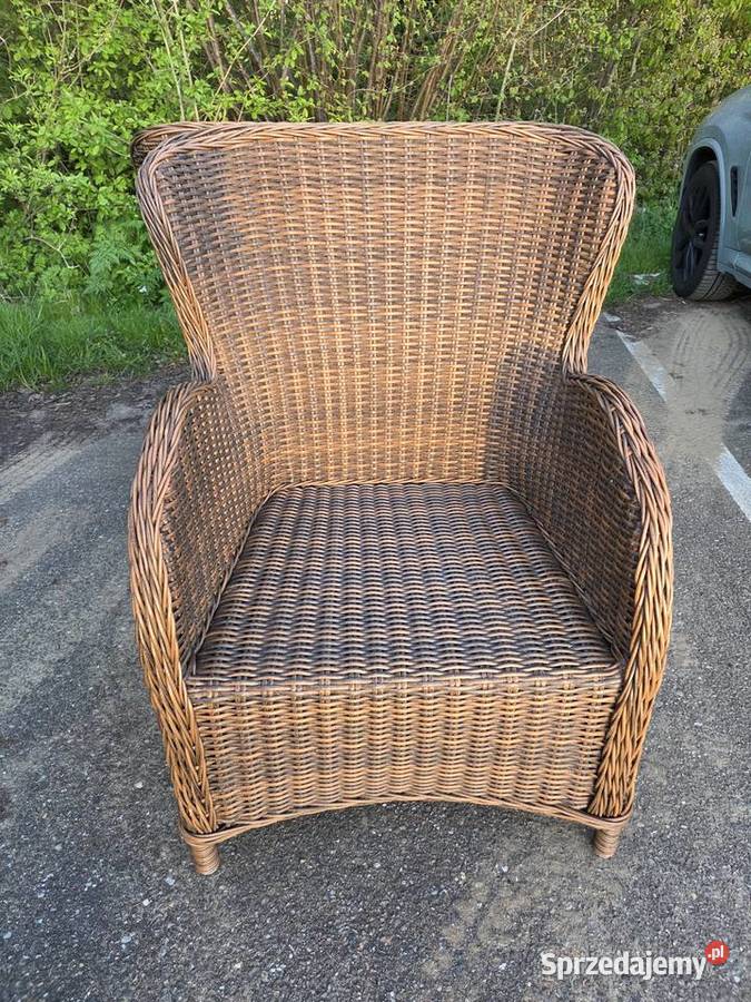 Duże wygodne Fotele ogrodowe na taras Rattan Krzesła Łask