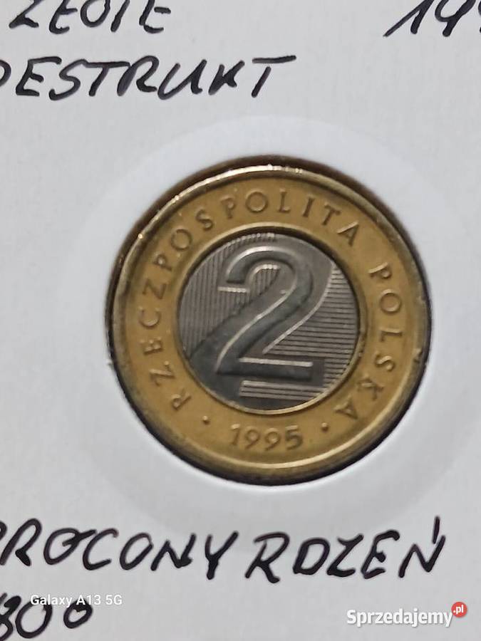 2 Złote 1995 DESTRUKT odwrócony rdzeń 180 Stopni