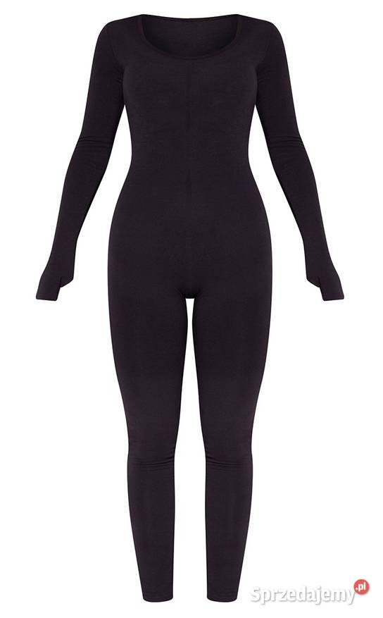 PRETTYLITTLETHING CZARNY DŻERSEJOWY KOMBINEZON wielkopolskie Kalisz