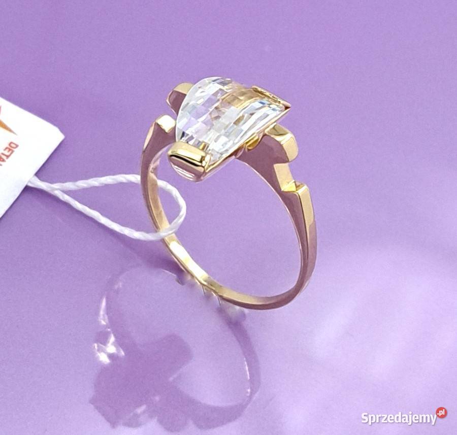 Pierścionek r16 Złoty pr585 Nowoczesny Z974 złote
