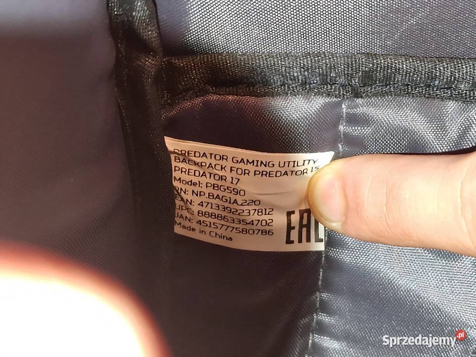 Acer Predator Gaming Utility Backpack plecak Gdańsk sprzedam