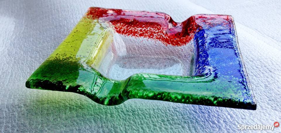 ŚWIECZNIK POPIELNICZKA szkło SZKLANA MURANO Antyki, Sztuka, Kolekcje Kraków