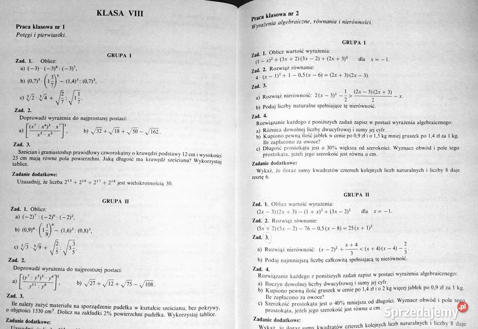Matematyka kl 48 Materialy pomocniczwe Chełm