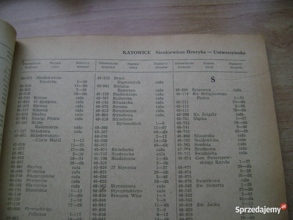 Starocie z PRL Spis pocztowych kodów adresowych pomorskie Gdynia