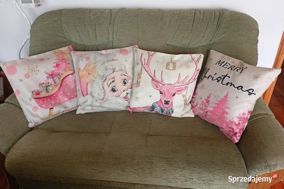 Komplet 4 ozdobna świąteczna poszewka Trzebnica