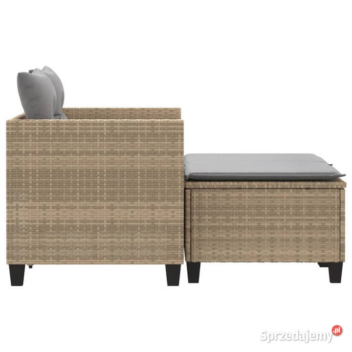 Sofa ogrodowa 2osobowa ze stołkami beżowa rattan Krzesła ogrodowe mazowieckie sprzedam