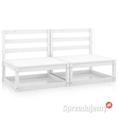 Ogrodowe siedziska środkowe 2 białe lite drewno Warszawa
