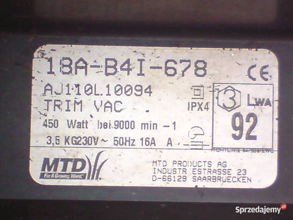 Kosiarka podkaszarka MTD TRIM VAC 18A41678 Wołomin sprzedam