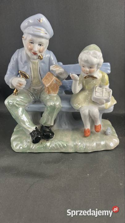 Dziadek z wnuczką porcelana Zielona Góra