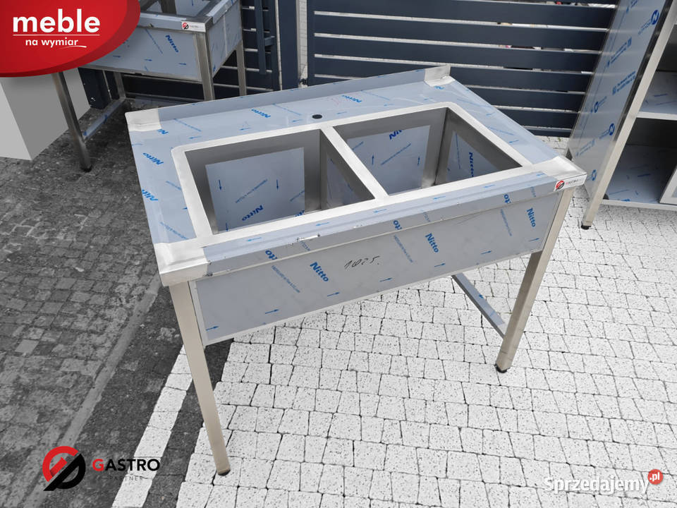 Zlew gastronomiczny 2 komorowy 1100x700x850 mm wielkopolskie