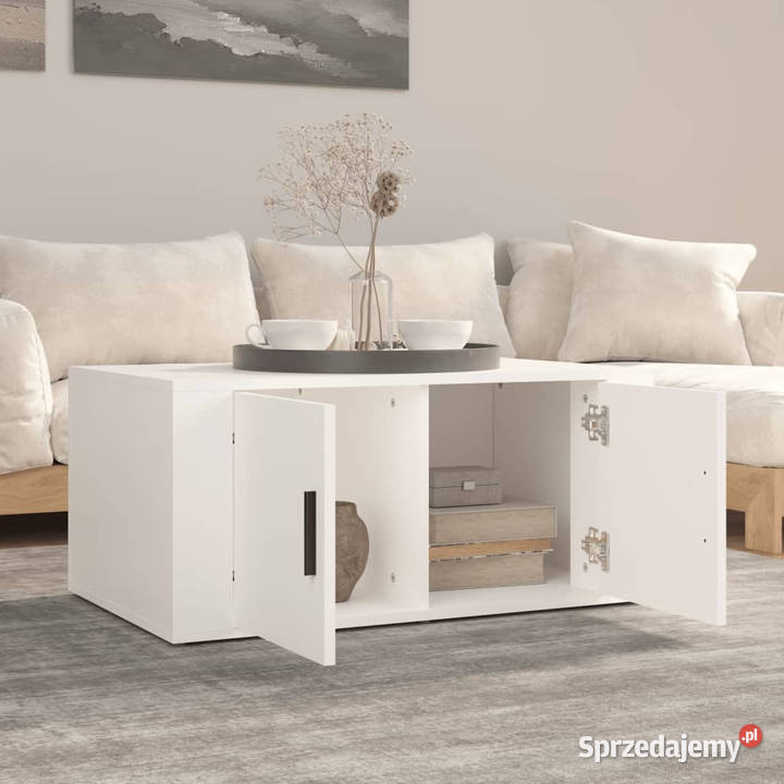 Stolik kawowy biały 80x50x36 materiał Stoły Warszawa