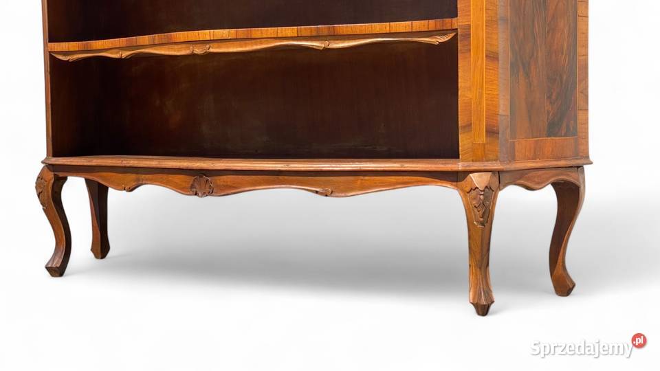 Stary włoski stylowy regał na giętych nogach