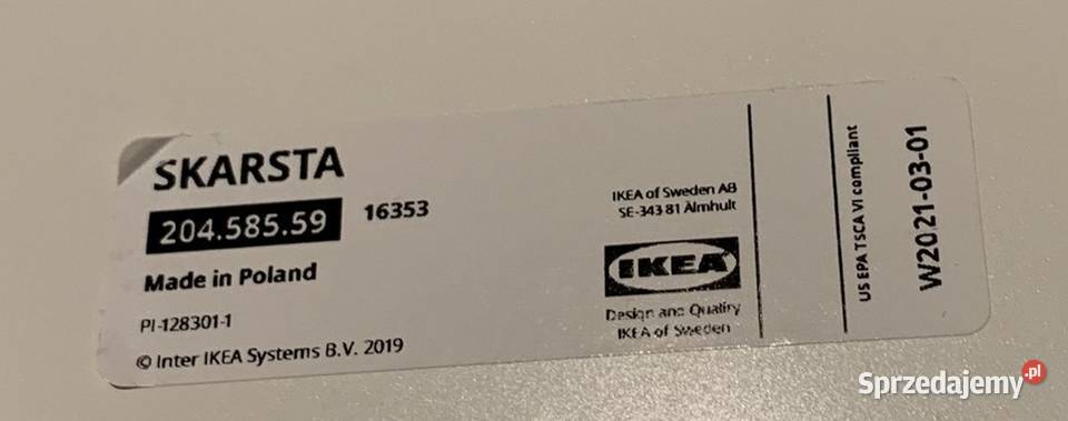 IKEA SKARSTA Blat 120x70 Biały Wrocław