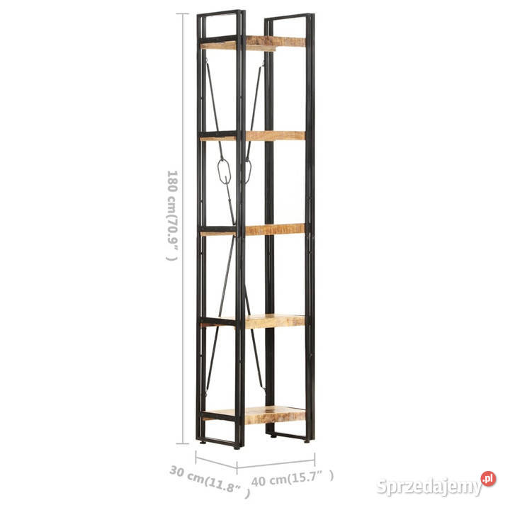 5poziomowy regał 40x30x180 lite drewno mango Regały Warszawa