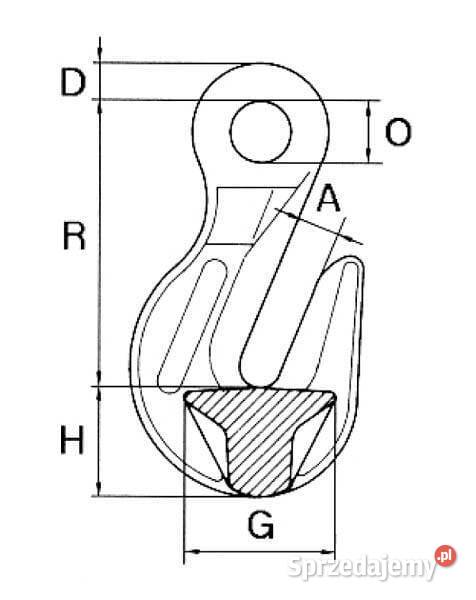 Hak do skracania z uchem 8 T WA43 Kamionna