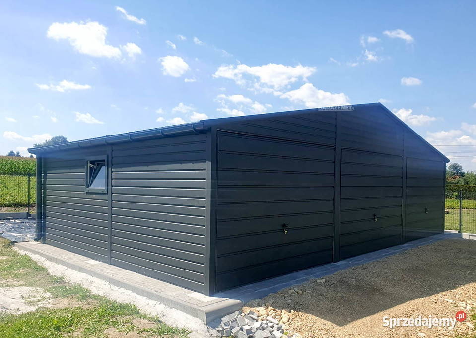 GARAŻ BLASZANY 9m x 6m DWUSPAD 3X BRAMA OKNO Łapanów sprzedam