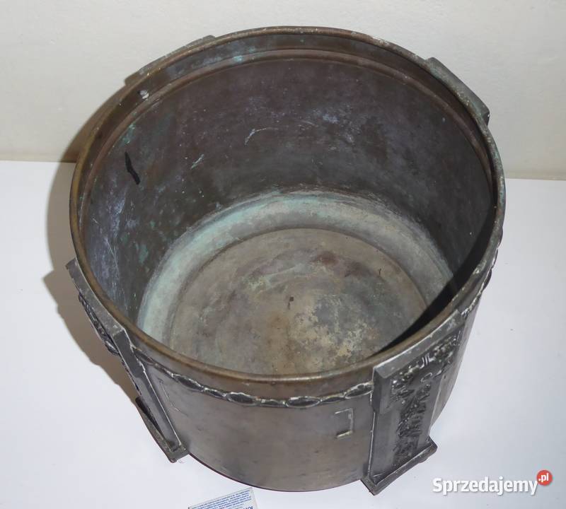 Antyczna Donica z brązu Secesja motyw winorośli Wrocław