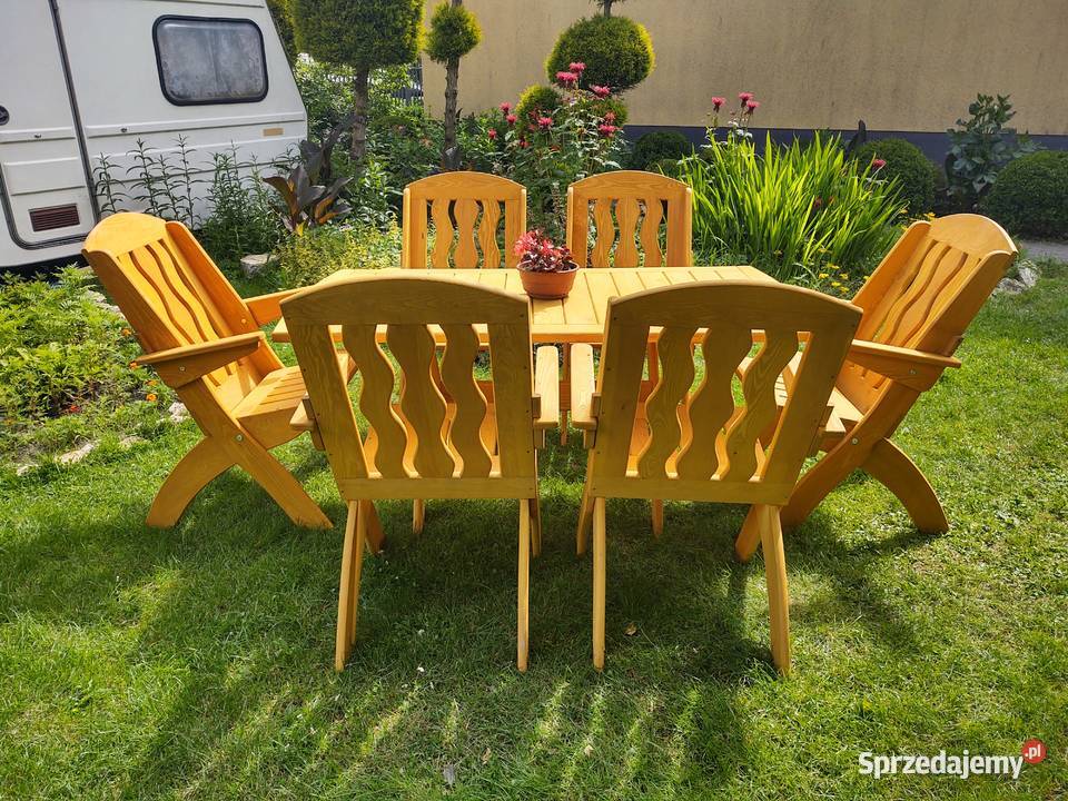 Meble ogrodowe drewniane składane typ X lamel 6 Kalety