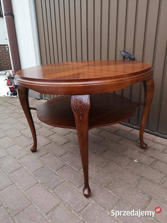 Stolik Ława Okrągły Orzech Antyk Stary Renowacji Swarzędz