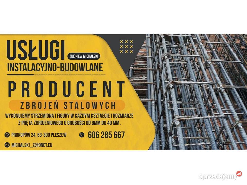 Zbrojenia budowlane belki zbrojeniowe drut 640mm Budowa Kalisz sprzedam