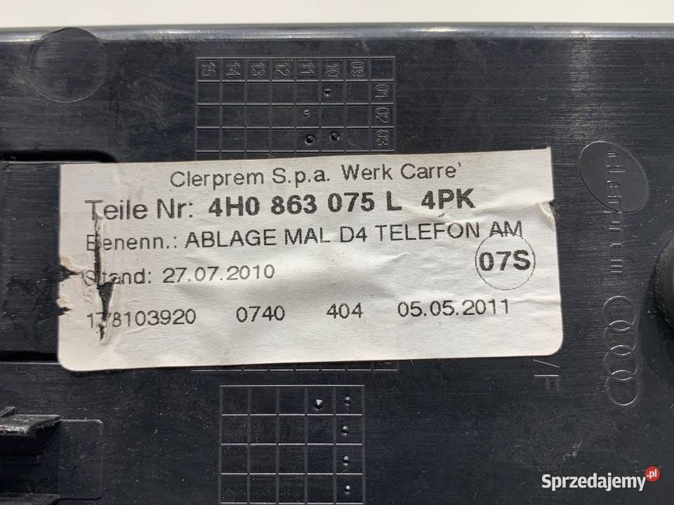 SCHOWEK TELEFONU AUDI A8 D4 SedanLimuzyna 0918 podkarpackie