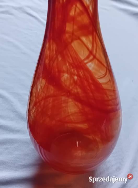 Wazon dwubarwny w kształcie łezki Mid Century Porcelana i szkło wielkopolskie