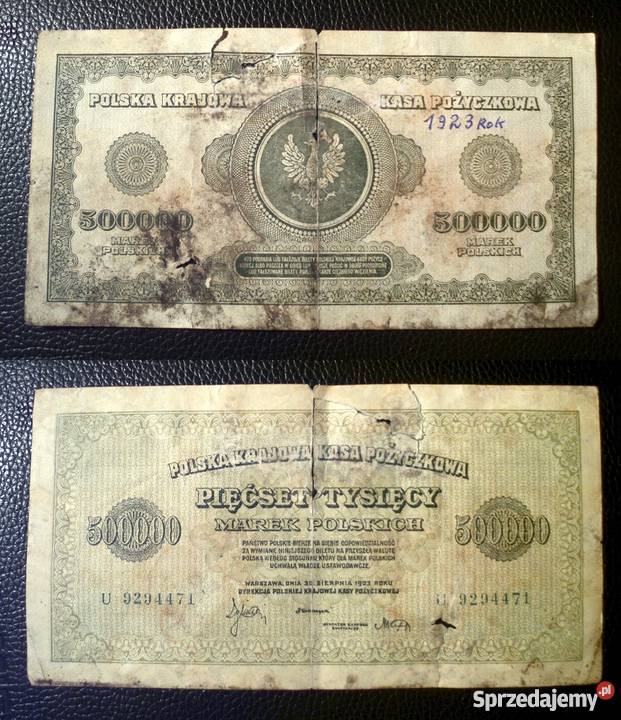 500000 marek polskich seria U 7 cyfr RARYTAS