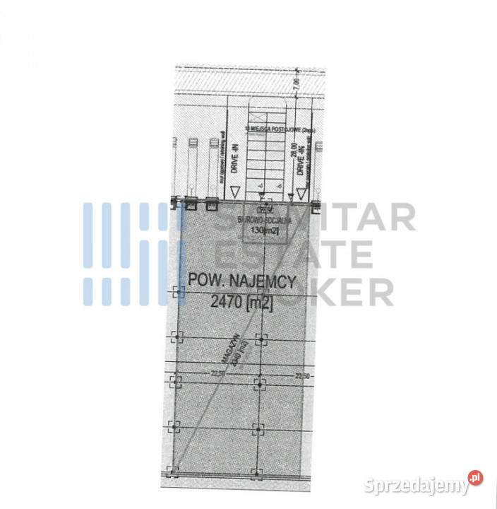 Hala APsary S5 z regałami130m2 biursocjal Psary