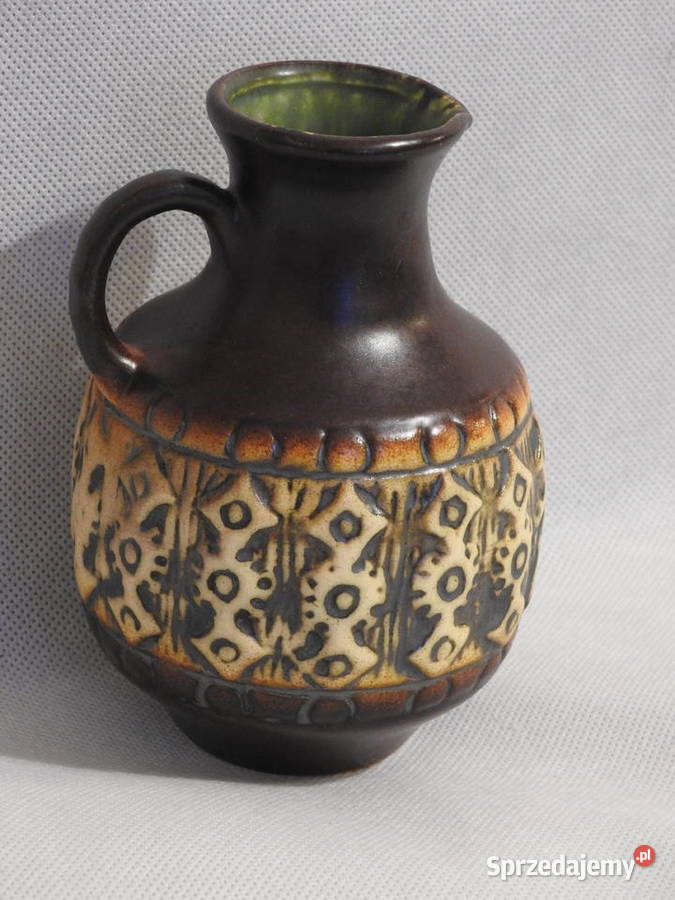 Piękny ceramiczny wazonik niemiecki sygnowany kujawsko-pomorskie Inowrocław