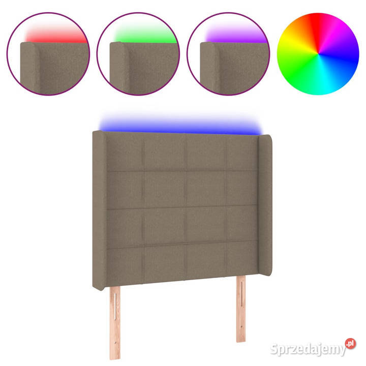 Zagłówek do łóżka z LED taupe 103x16x118128 Ramy i stelaże Warszawa