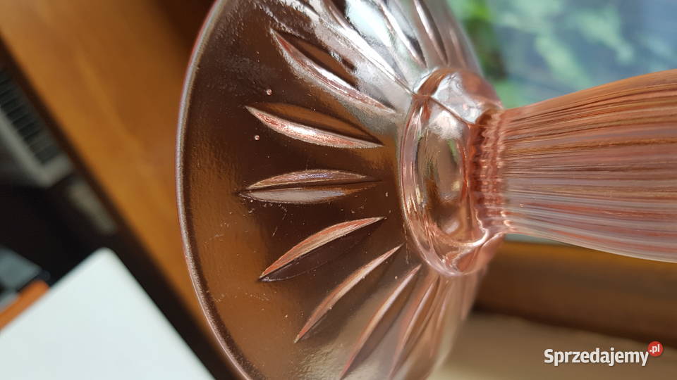 Tortownica Wieńce Ząbkowice kolorowe szkło PRL Porcelana i szkło Dąbrowa Górnicza