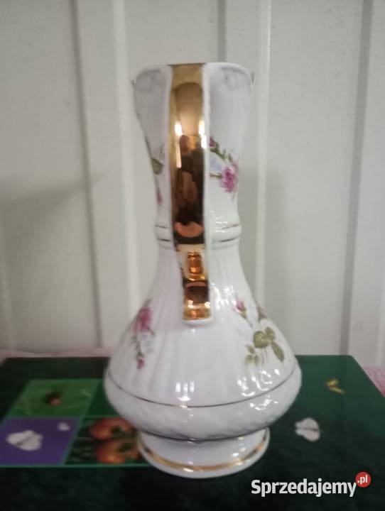 Wazonik Dzbanek Świecznik Serwetnik w różyczki z biały Zielona Góra