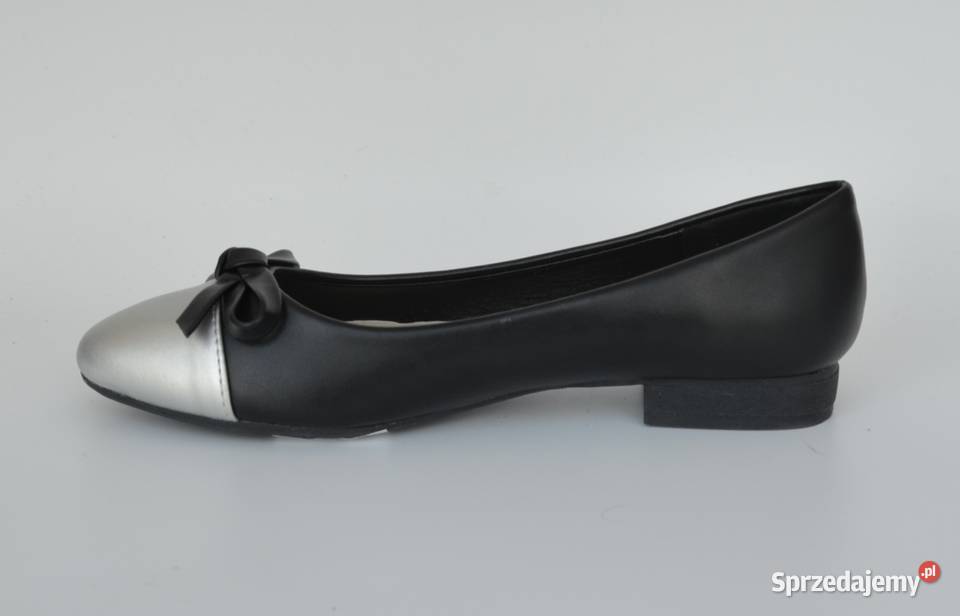 Czarne baleriny skórzana wkładka rozmiar 38 202 Żyrardów