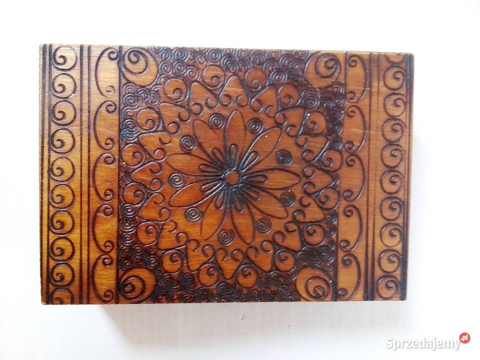 drewniana szkatułka vintage PRL Dom i Ogród sprzedam