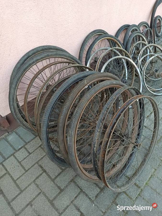 Kola felgi starych rowerów Renak ZZR Łucznik PRL wielkopolskie Ostrów Wielkopolski