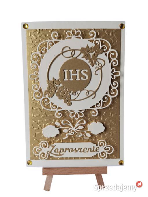 Zaproszenia Komunia Uniwersalne Ihs Z Winogronem Poznań