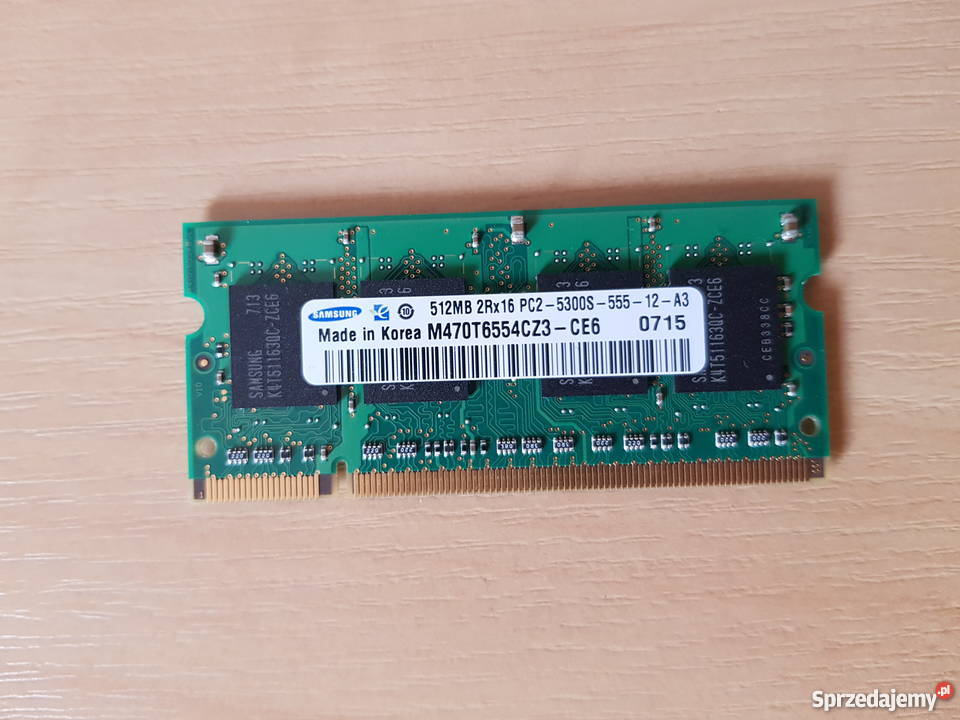 Pamięć RAM Samsung DDR2 512 MB PC25300s mazowieckie