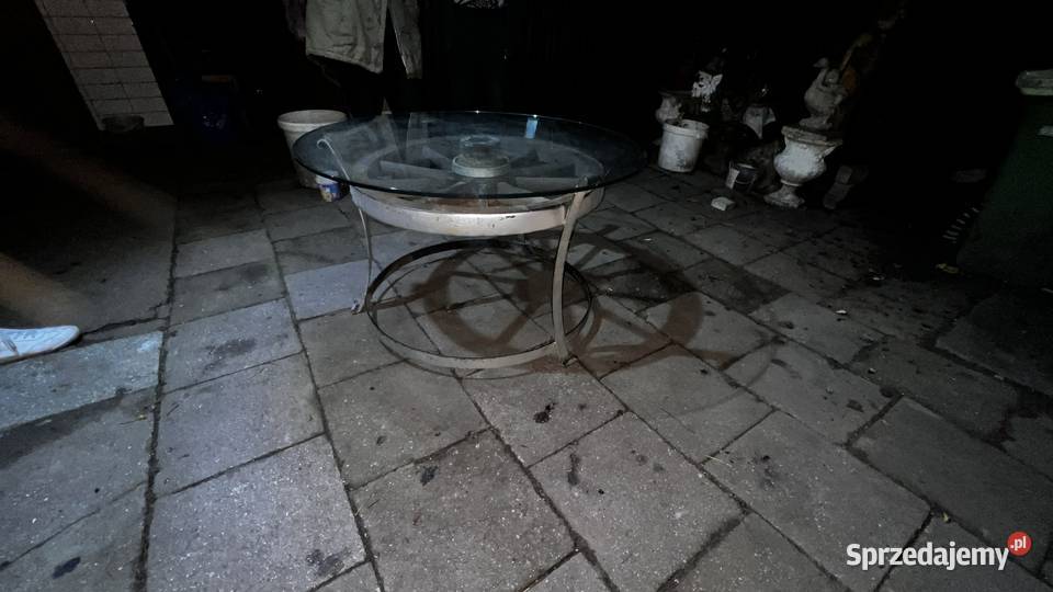 Stolik kawowy retro z koła wozu Lubin