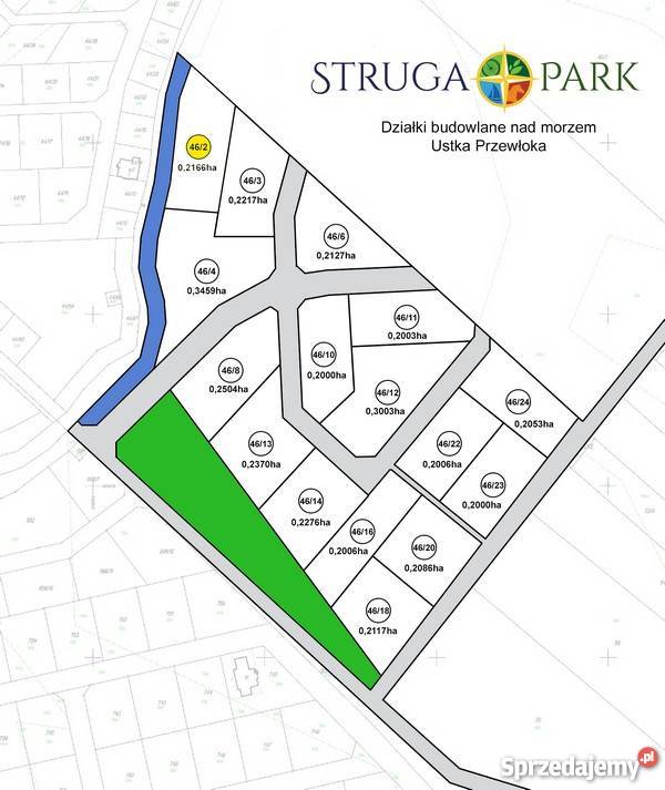 Działka morzem Ustka Przewłoka STRUGA PARK dział budowlana Ustka