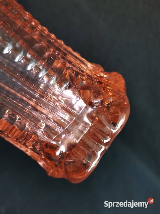 Stary duży różowy wazon HSG Ząbkowice design PRL Katowice