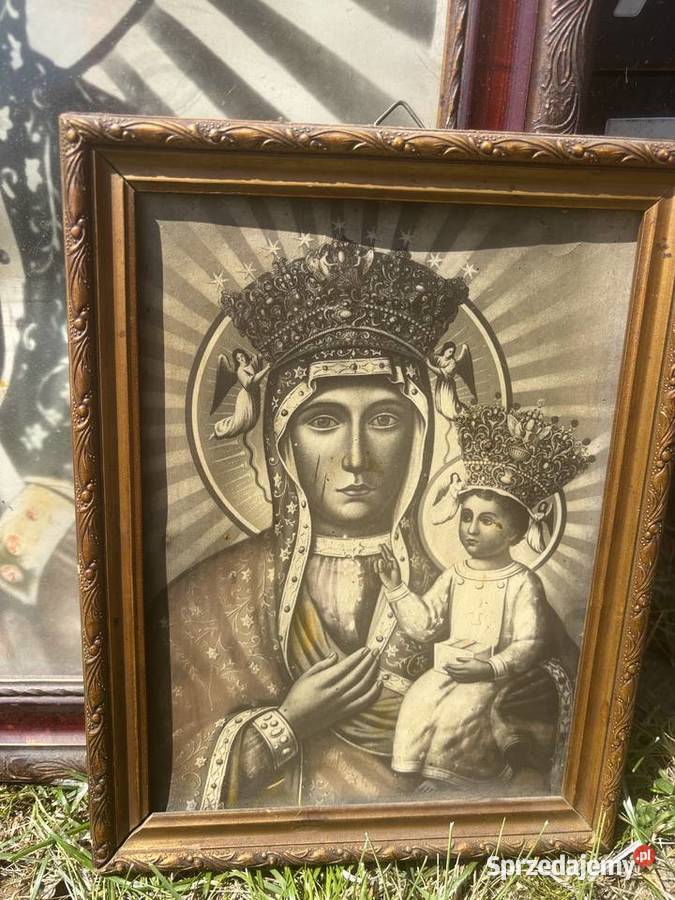 Stary obraz katolicki prawoslawny Matka boska