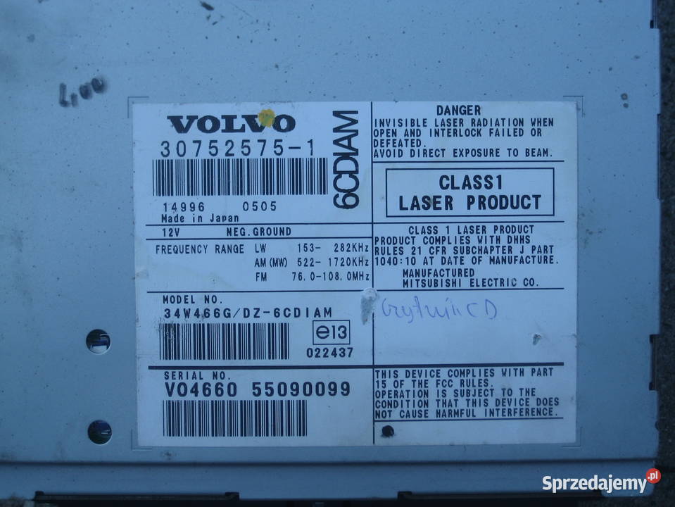 VOLVO S40 V50 radio CZYTNIK PŁYT CD 307525751 Sprzęt audio fabryczny Rakoniewice