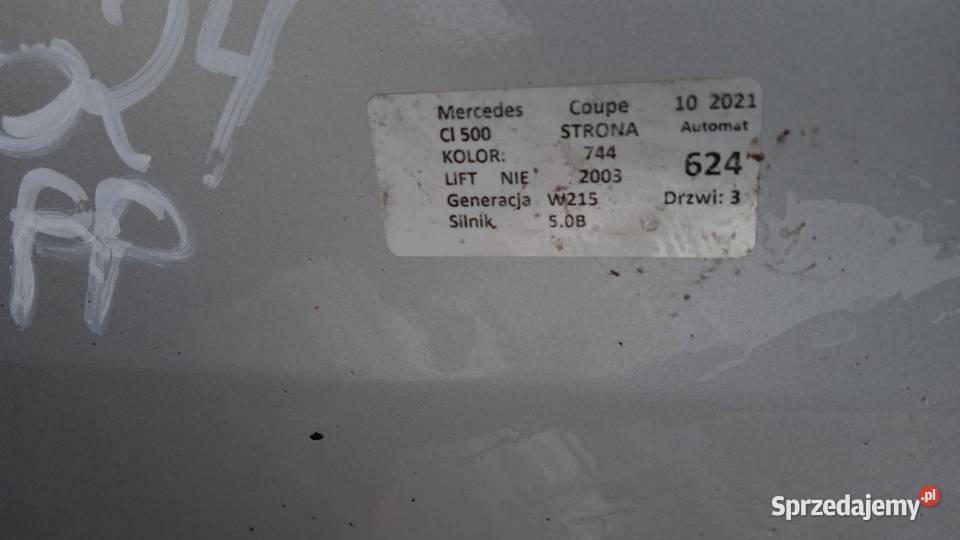 MERCEDES W215 BŁOTNIK PRZÓD PRAWY 744