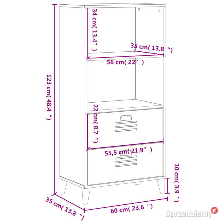 Regał VIKEN biały 60x35x123 materiał Regały Warszawa