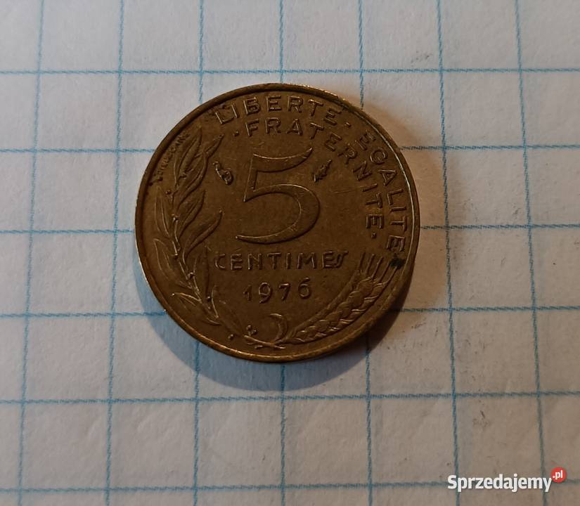 5 CENTIMES 1976 FRANCJA lubelskie Piszczac