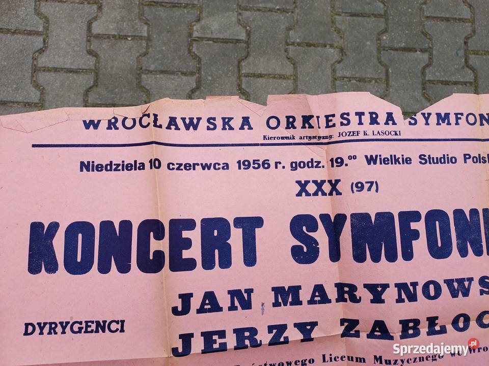 Stary afisz plakat Wrocław koncert symfoniczny Tczew