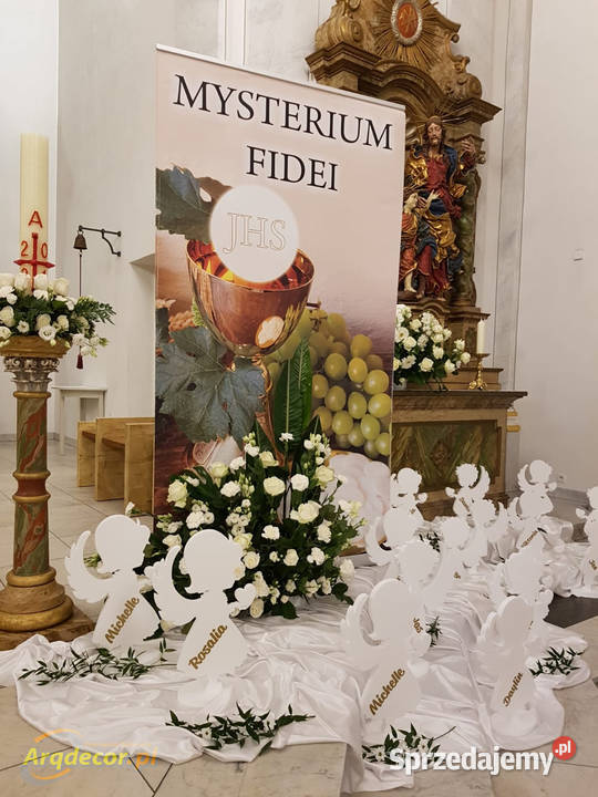 Aniołki styropianowe z imionami dzieci chłopak inny kolor Dębna