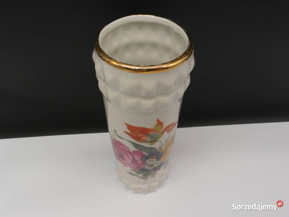 Elegancki Wazon Porcelanowy Motyw Kwiatowy Raszków